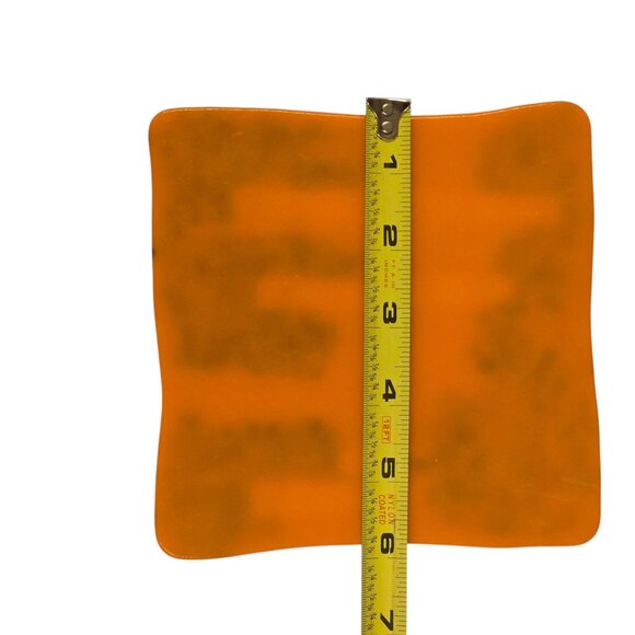 Birch Tree Fused Glass Art Orange Glitter Green Wood Nature Artsy OOAK Vintage - Picture 3 of 16